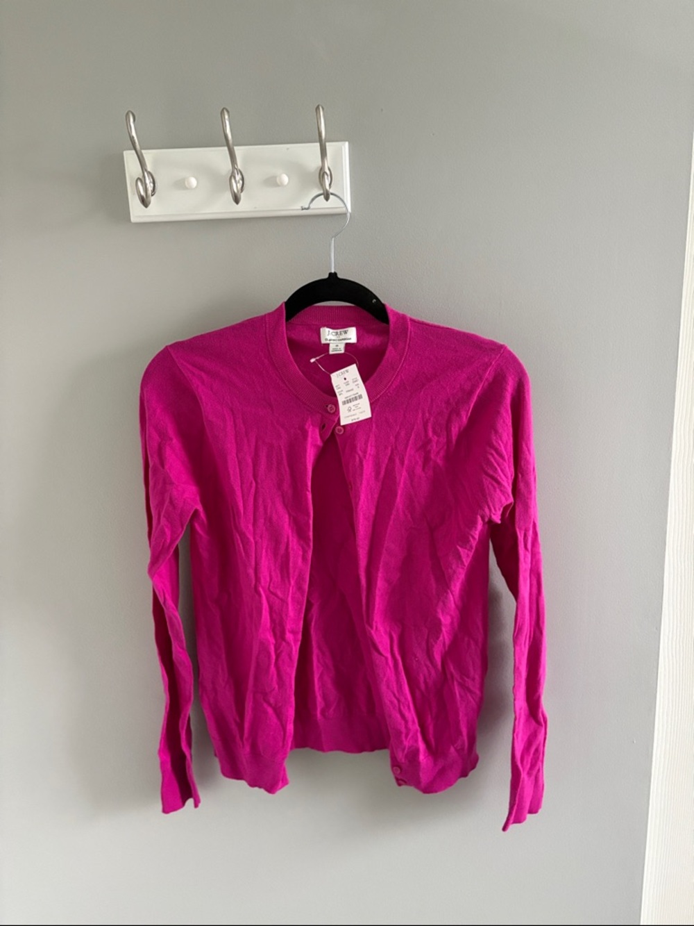 J. Crew Women's Crewneck Cardigan - Bright Fuchsia